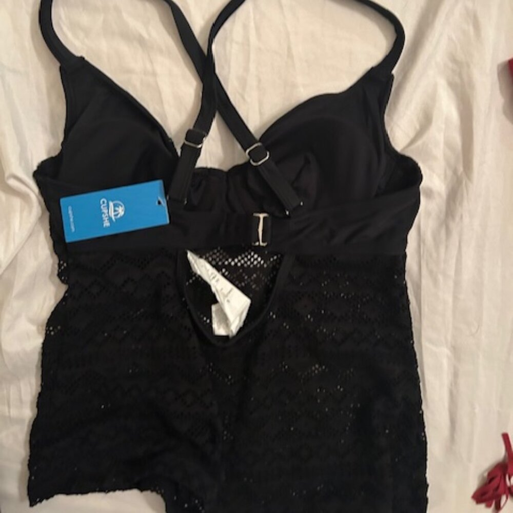 NEW size small womens bikini top black   swim suit swimming tank - Picture 4 of 4